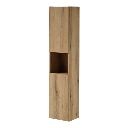 Hochschrank Skelbolu 140x30x25 cm Eichenoptik [en.casa]
