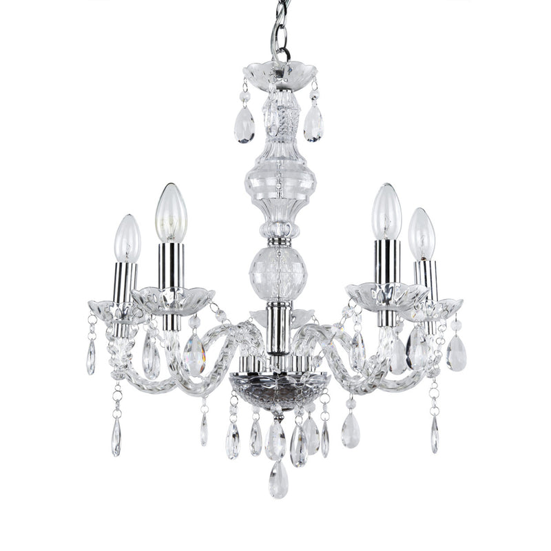 Maßskizze Kronleuchter Elegance 56 x Ø 52 cm Kristall/Chrom lux.pro